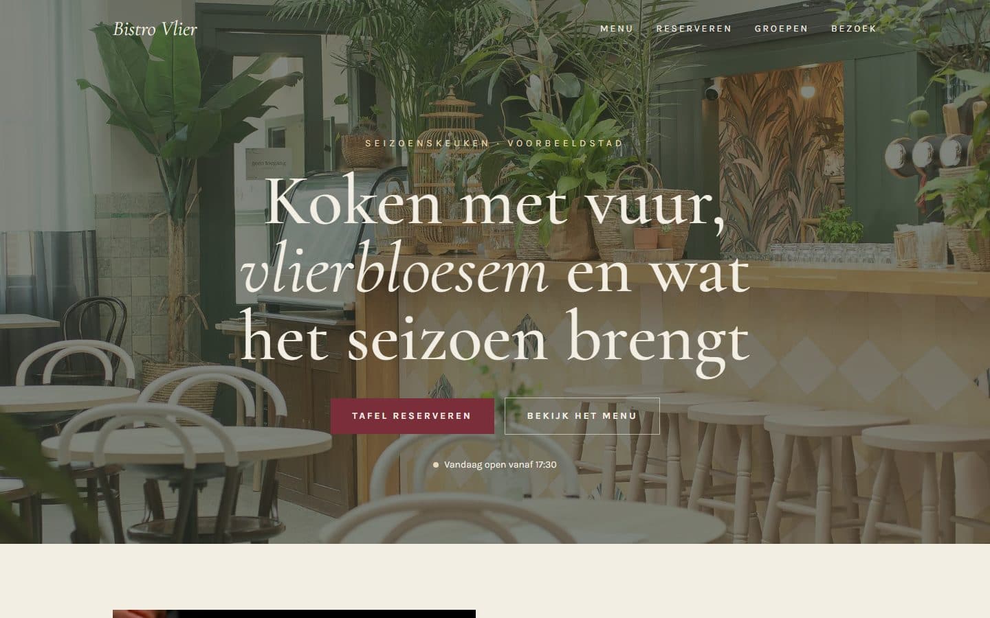 Voorbeeldwebsite Bistro Vlier