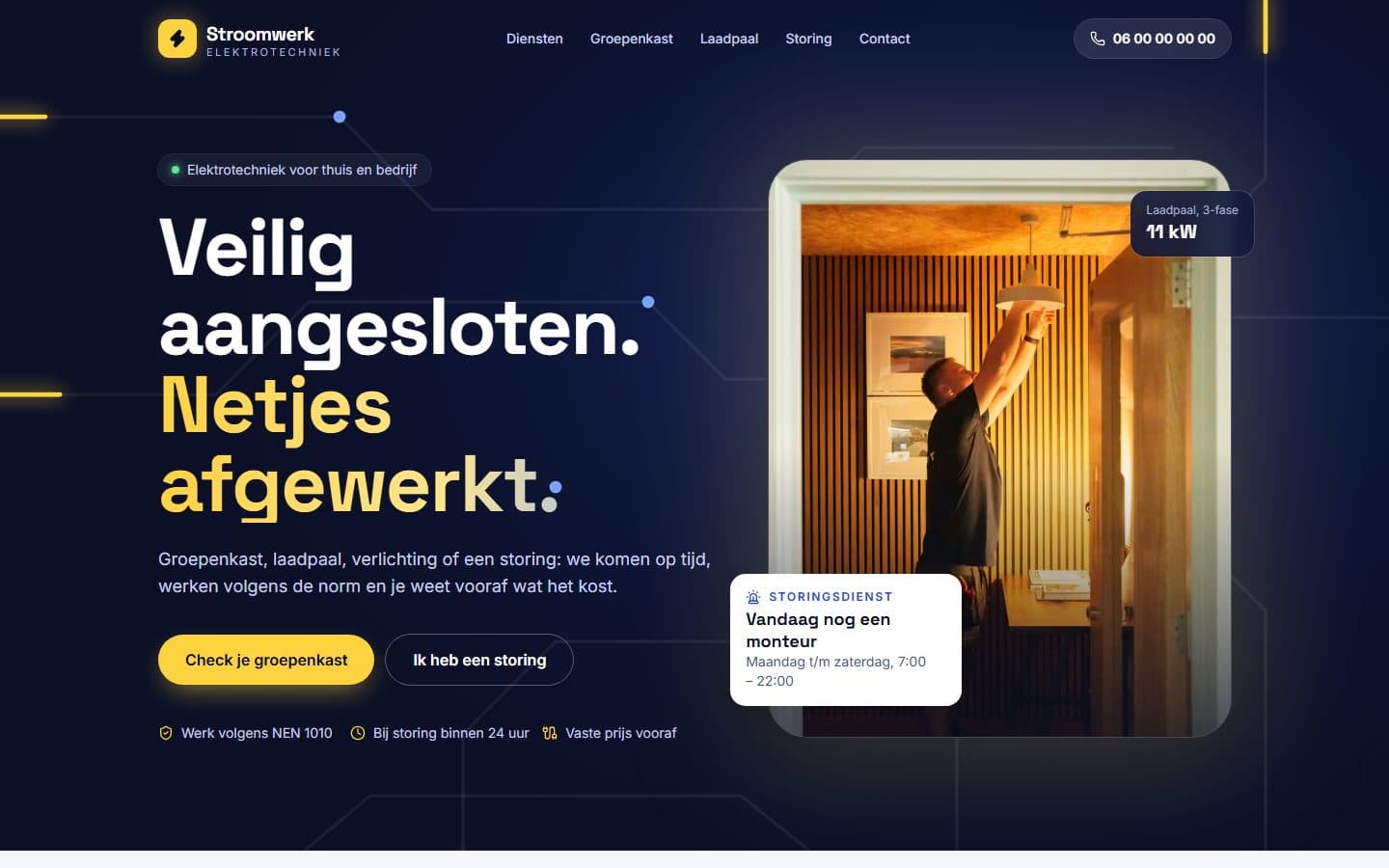 Voorbeeldwebsite Stroomwerk Elektrotechniek